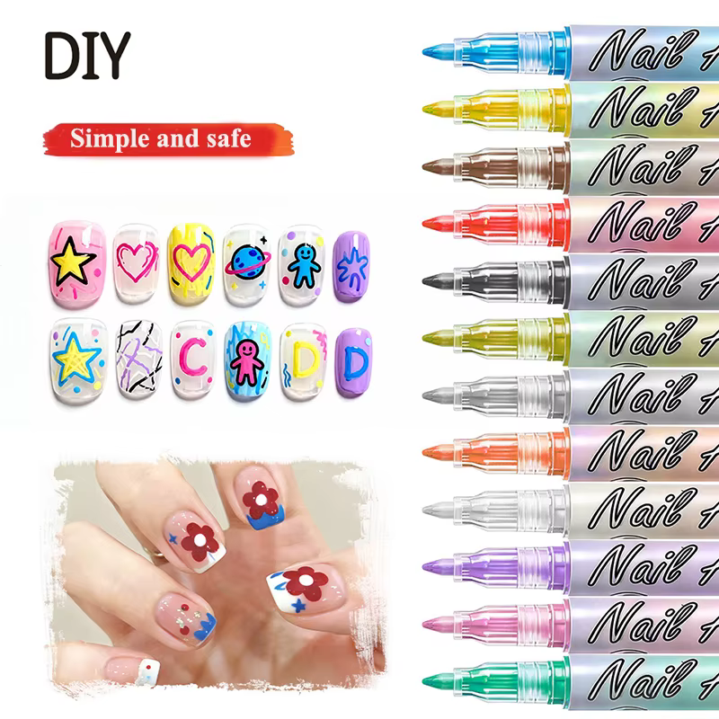 Stylos pour Nail Art 12 couleurs 0.7MM