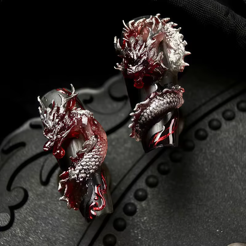 Nouveau moule à ongles 3D en silicone Dragon King