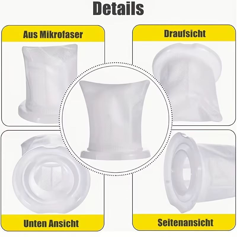 Kit de remplacement de filtre HEPA interne souple pour aspirateur à main Vorwerk Kobold VC100