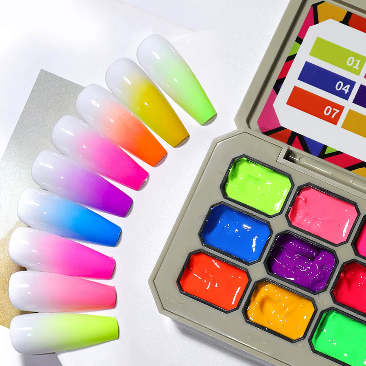 1pc Gel de transfert fluorescent à neuf grilles