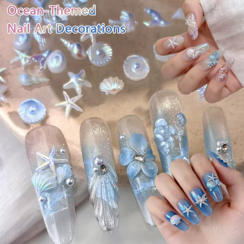 Breloques 3D Océan pour Nail Art