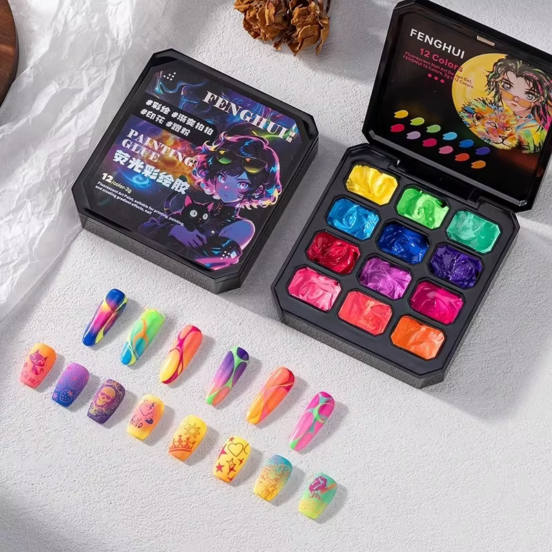 12 couleurs solide Pat peinture Gel vernis à ongles haute Saturation populaire semi-solide