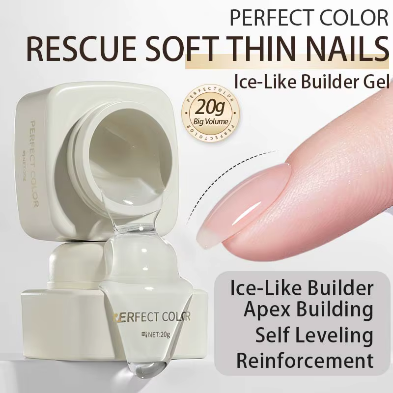 Gel Constructeur PERFECT COLOR pour Ongles 20g Transparent Gel Renforçateur Vernis