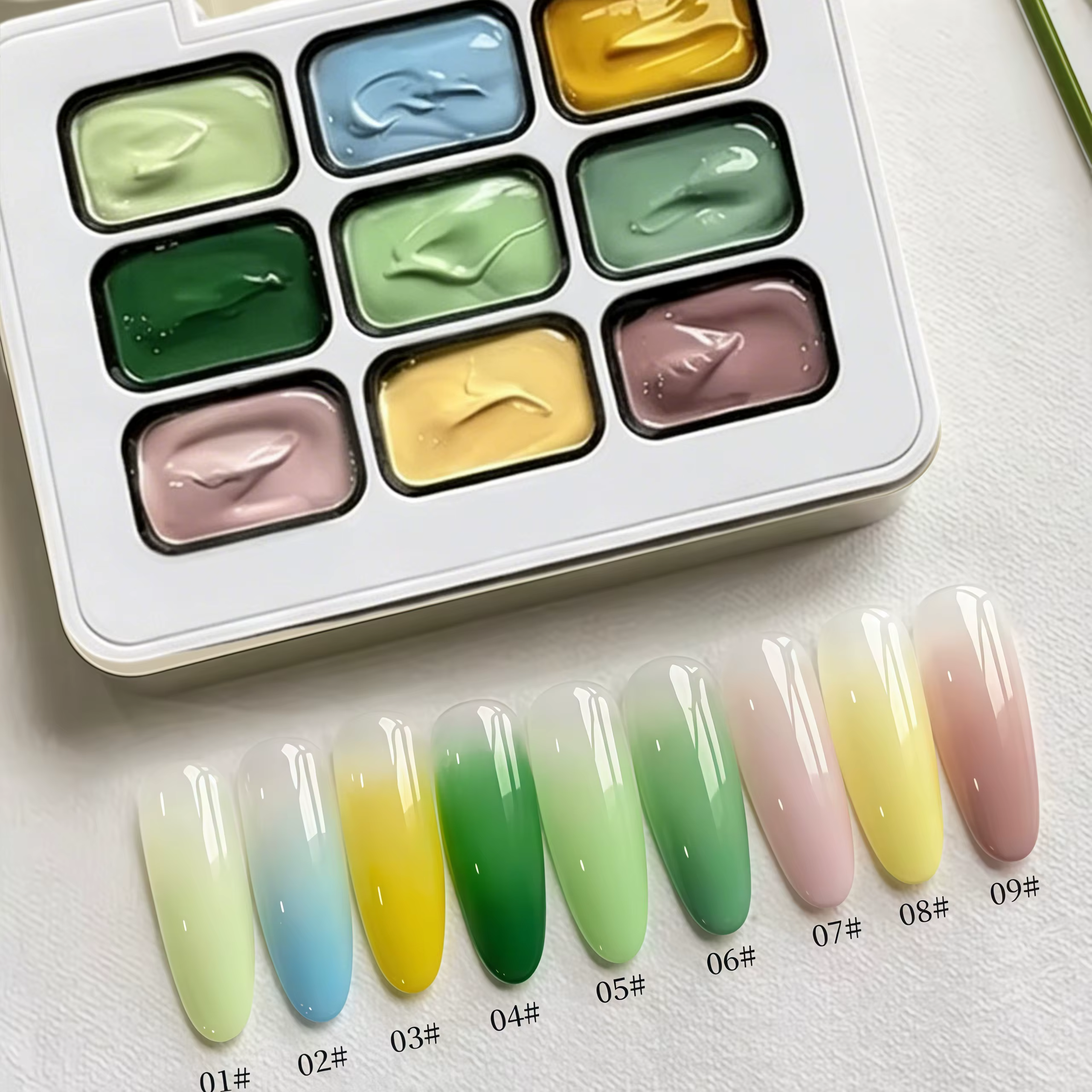 Kit de vernis à ongles solides 9 couleurs pour l'été