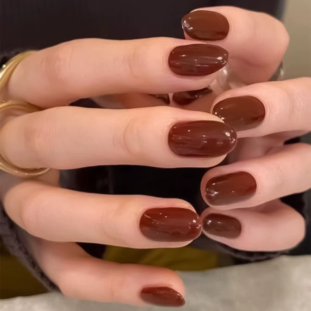 24 pièces/ensemble pâte coréenne faux ongles Art classique couleur unie acrylique portant