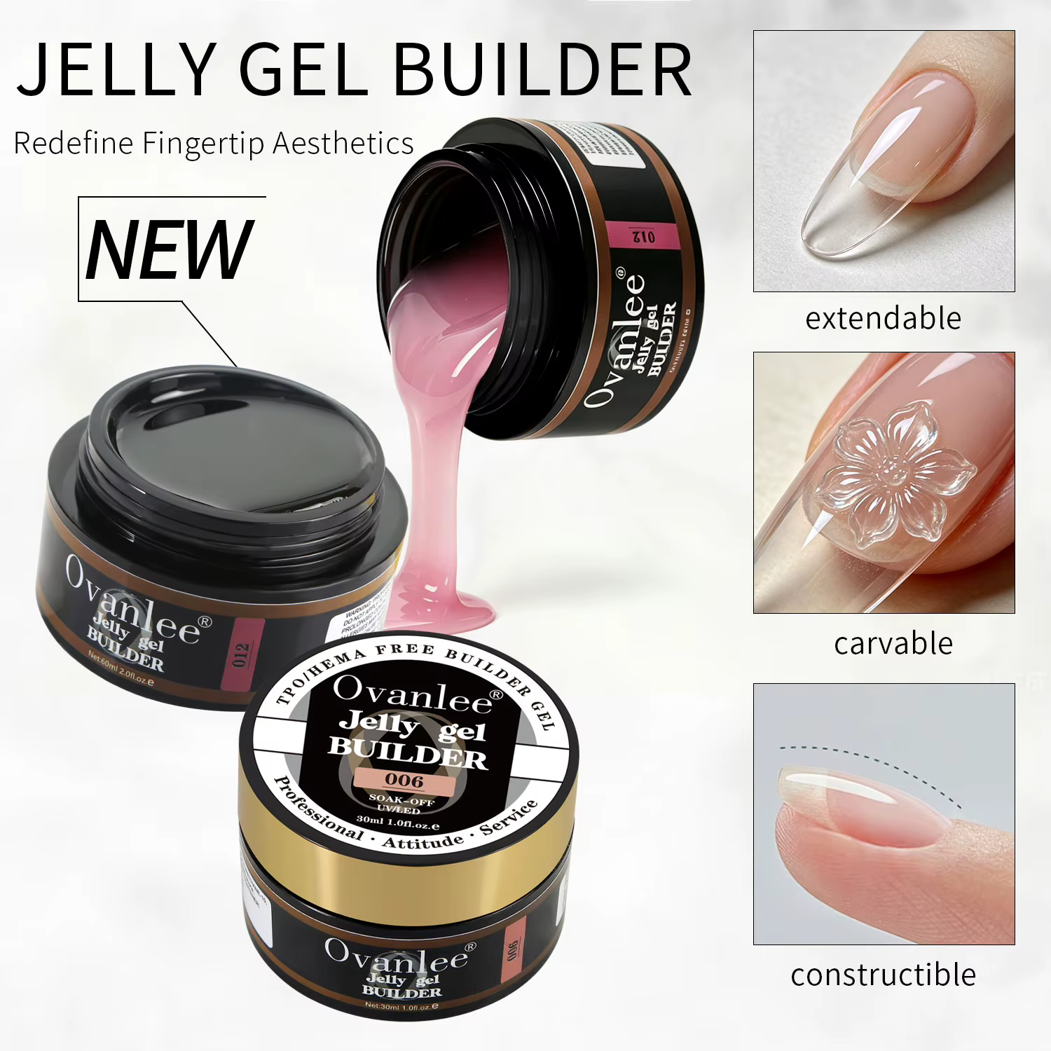 Gel dur 30 ml, 12 couleurs, pour extension d'ongles, gel constructeur auto-nivelant, gel de renforcement, gel camouflage pour manucure