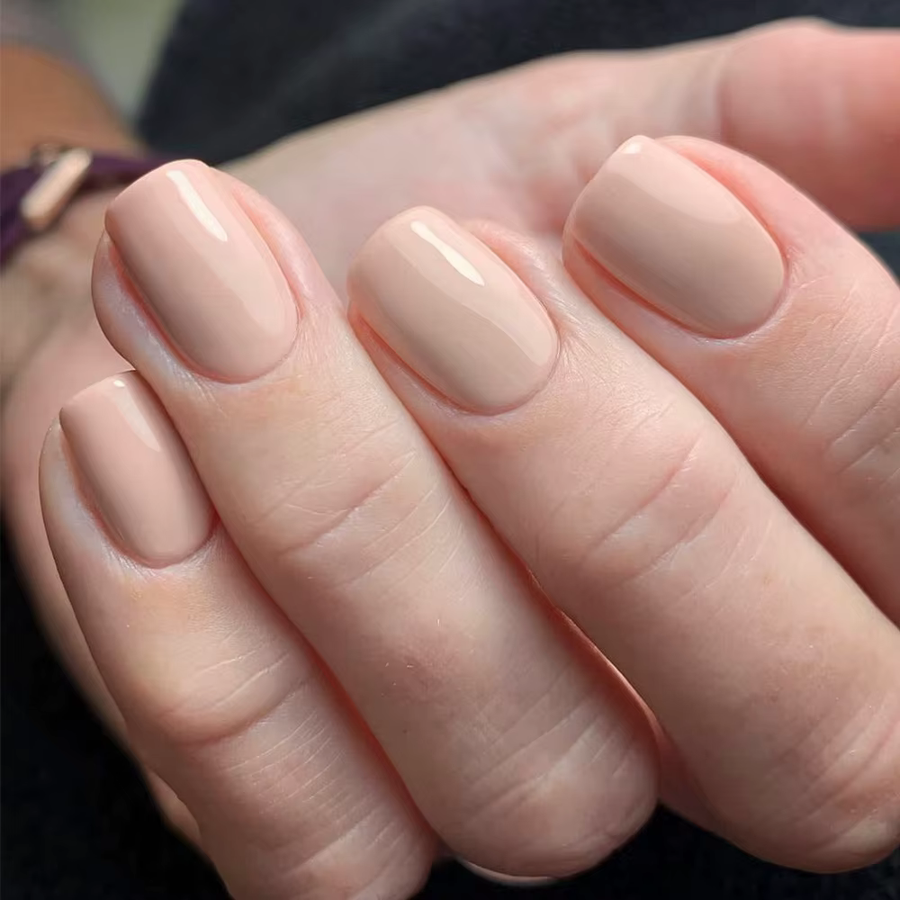 24 pièces/ensemble carré jaune presse sur ongles Faux