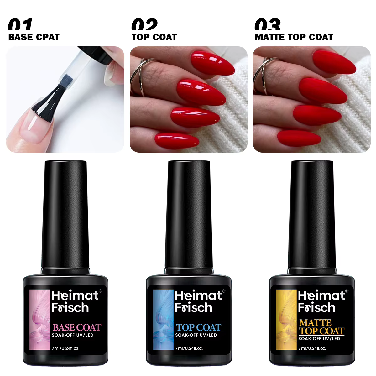 Heimat Frisch 7ml Gel à ongles multifonctionnel : élimine le gel LED