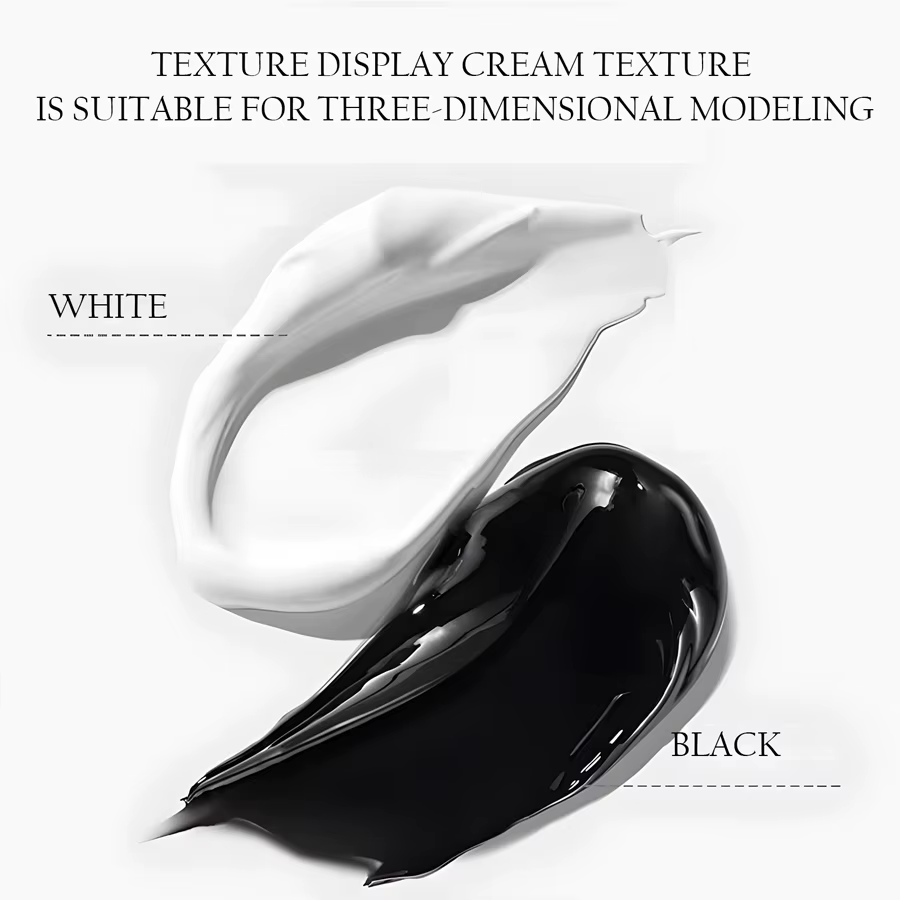 QAZIXU 1/2 pièces 3D peinture Gel noir blanc Gel vernis à ongles Semi Permanent solide moulage Gel pour Nail Art bricolage sculpter façonnage