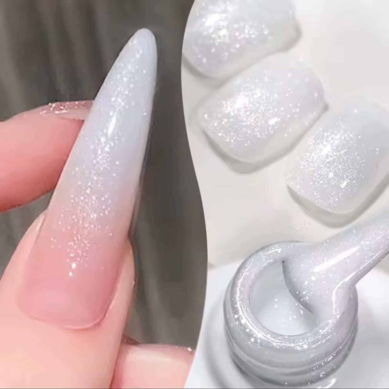 MIANEL 12ML Glittery Moonlight Coconut Milk 2026 Nouveau Vernis à Ongles Gel Scintillant Blanc Lacté Fin Populaire