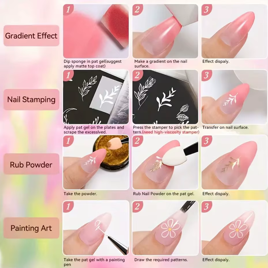 9 grilles dégradées couleurs néon Gel vernis à ongles arc-en-ciel Pat dessin Gel