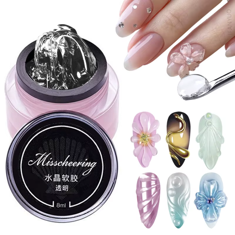 Vernis à ongles Gel transparent antiadhésif pour extensions de mains