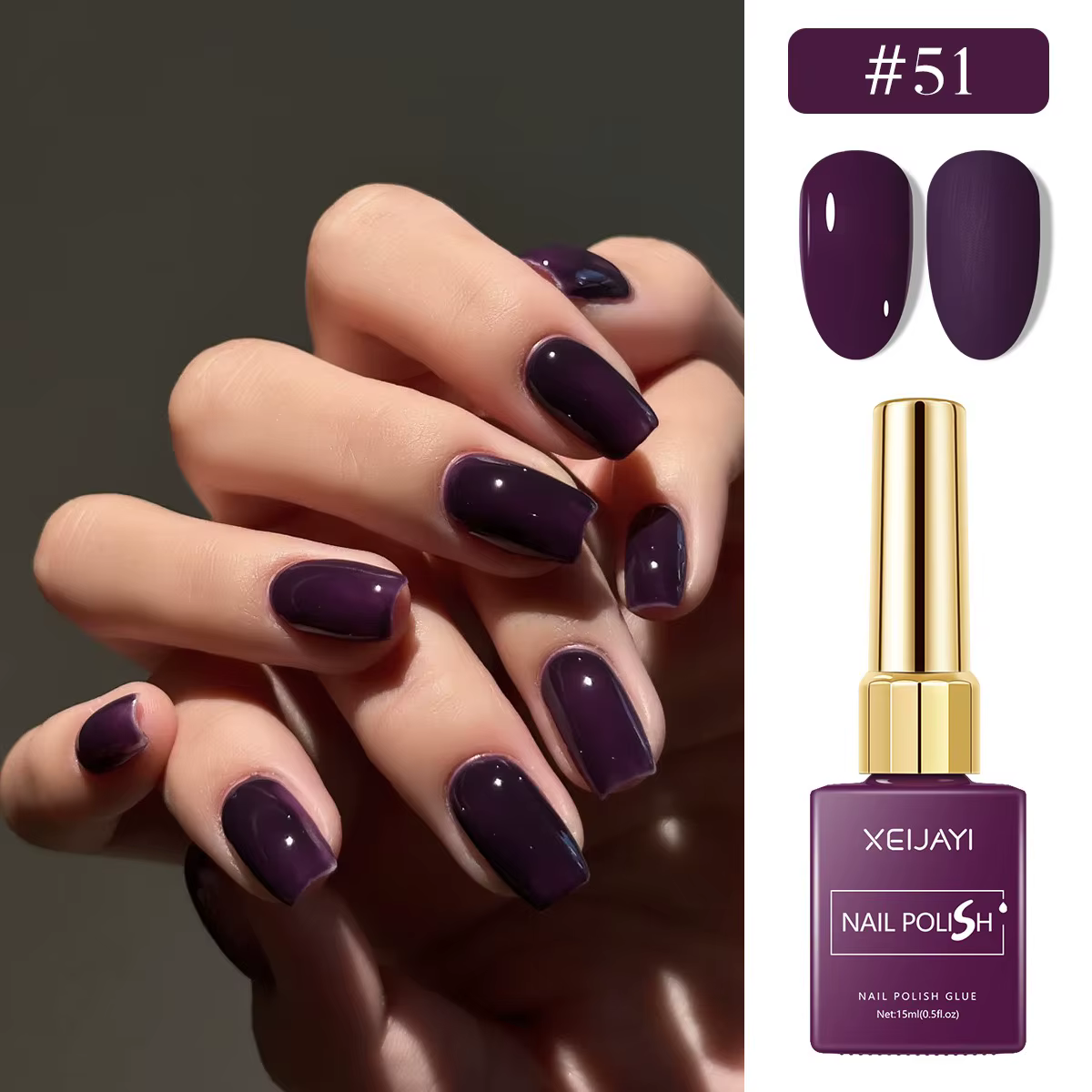 6 pièces/ensemble 15ml Gel vernis à ongles 6 couleurs romantique violet nu Nail Art