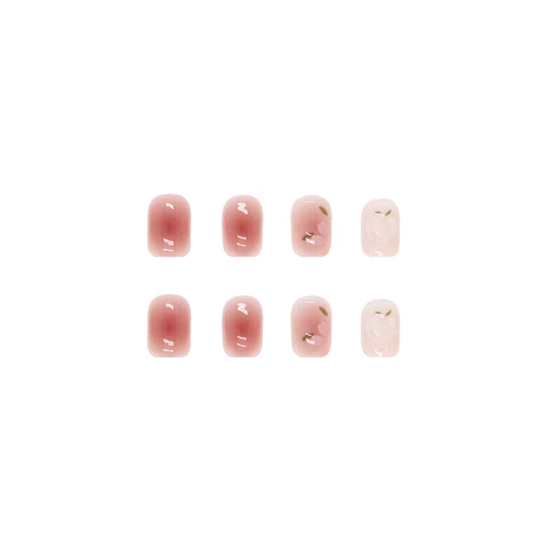 24 faux ongles d'été à motif floral pour filles