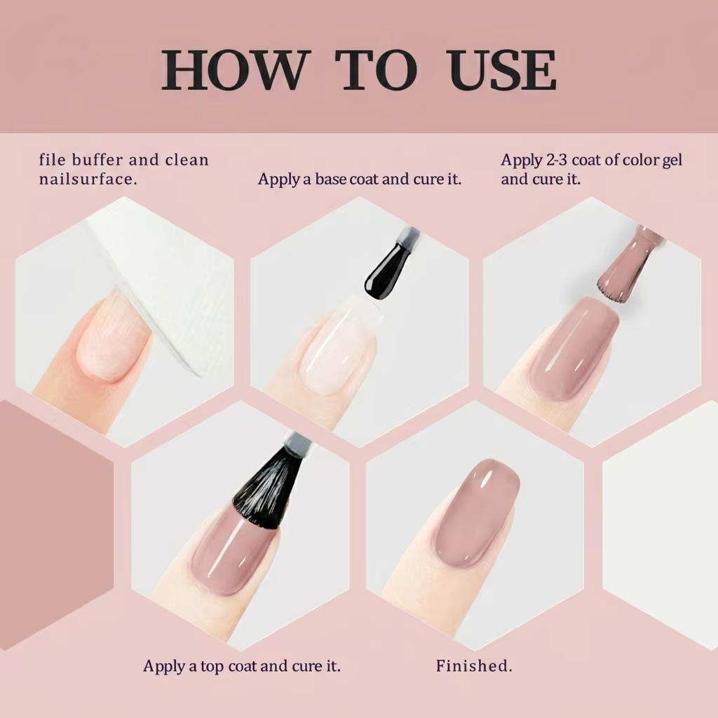 Ensemble de vernis à ongles en gel nude et transparent sans tracas (3 couleurs) : Blanc laiteux nacré