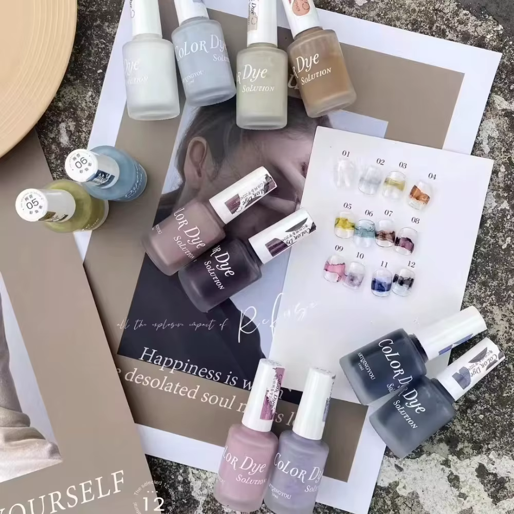 Vernis à ongles gel 15ml effet marbre aquarelle pour motifs floraux DIY