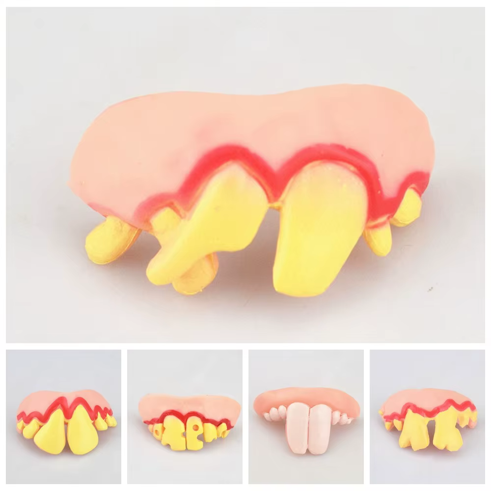 Gags pour prothèses dentaires amusantes, 10 styles, dents laides, jouet en caoutchouc, fausses dents, accessoire de décoration d'halloween