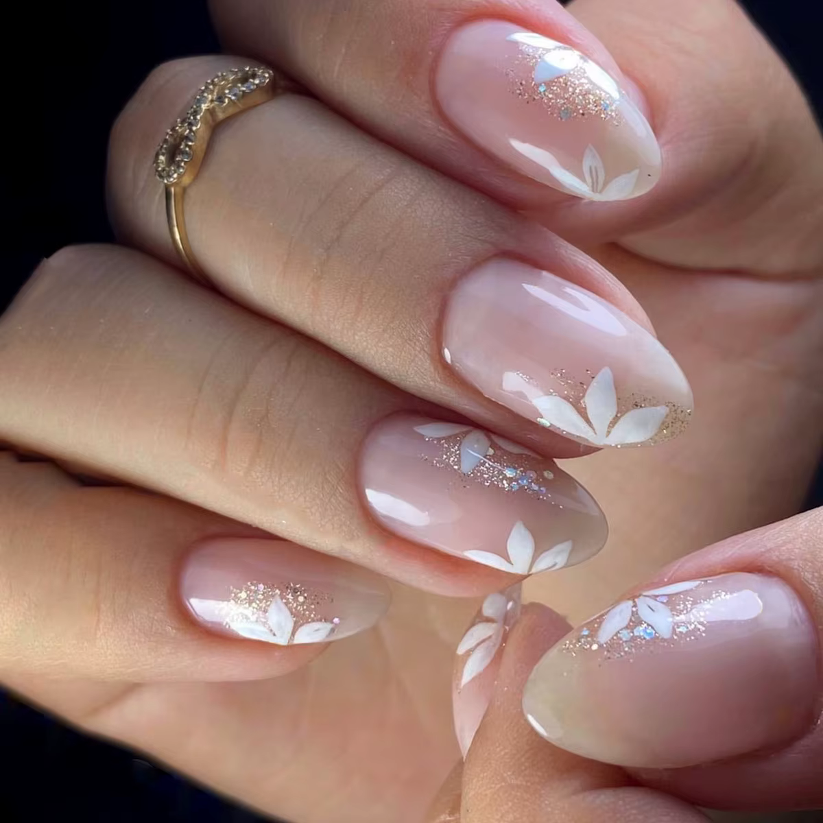 Style bohème bleu blanc amour Totems Nail Art mode français faux ongles détachable fini