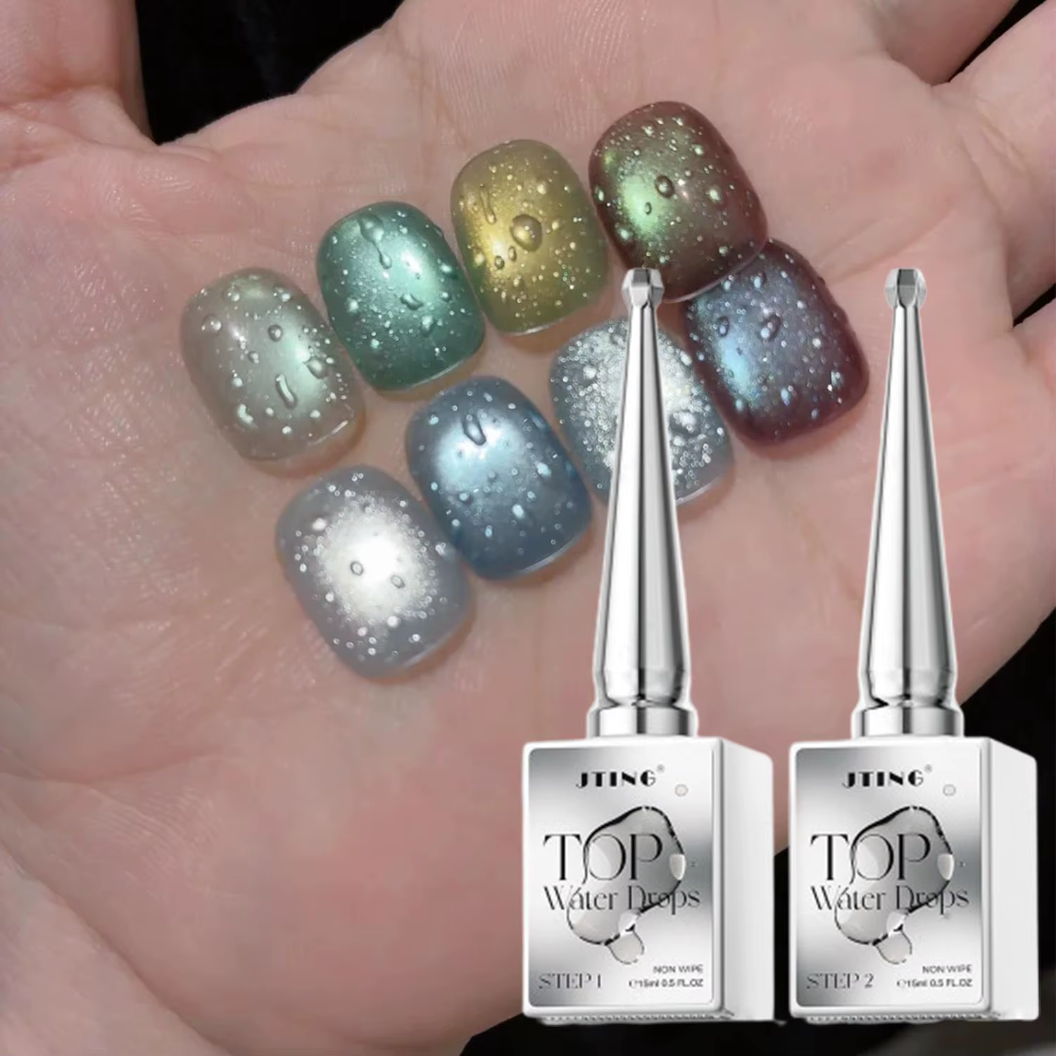 1/2 pièce Nouveau Vernis à Ongles Gel Transparent Effet Goutte d'Eau Été