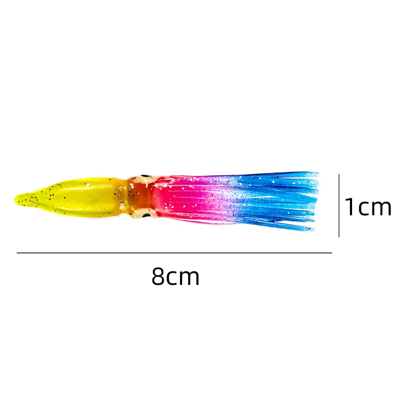 10 pièces 8 cm leurre souple calmar appâts artificiels leurres poulpe thon voilier appâts