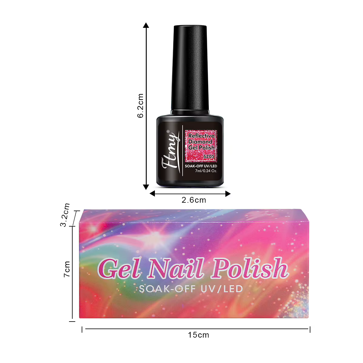 Lot de 10 vernis à ongles gel pailleté - Vernis brillant