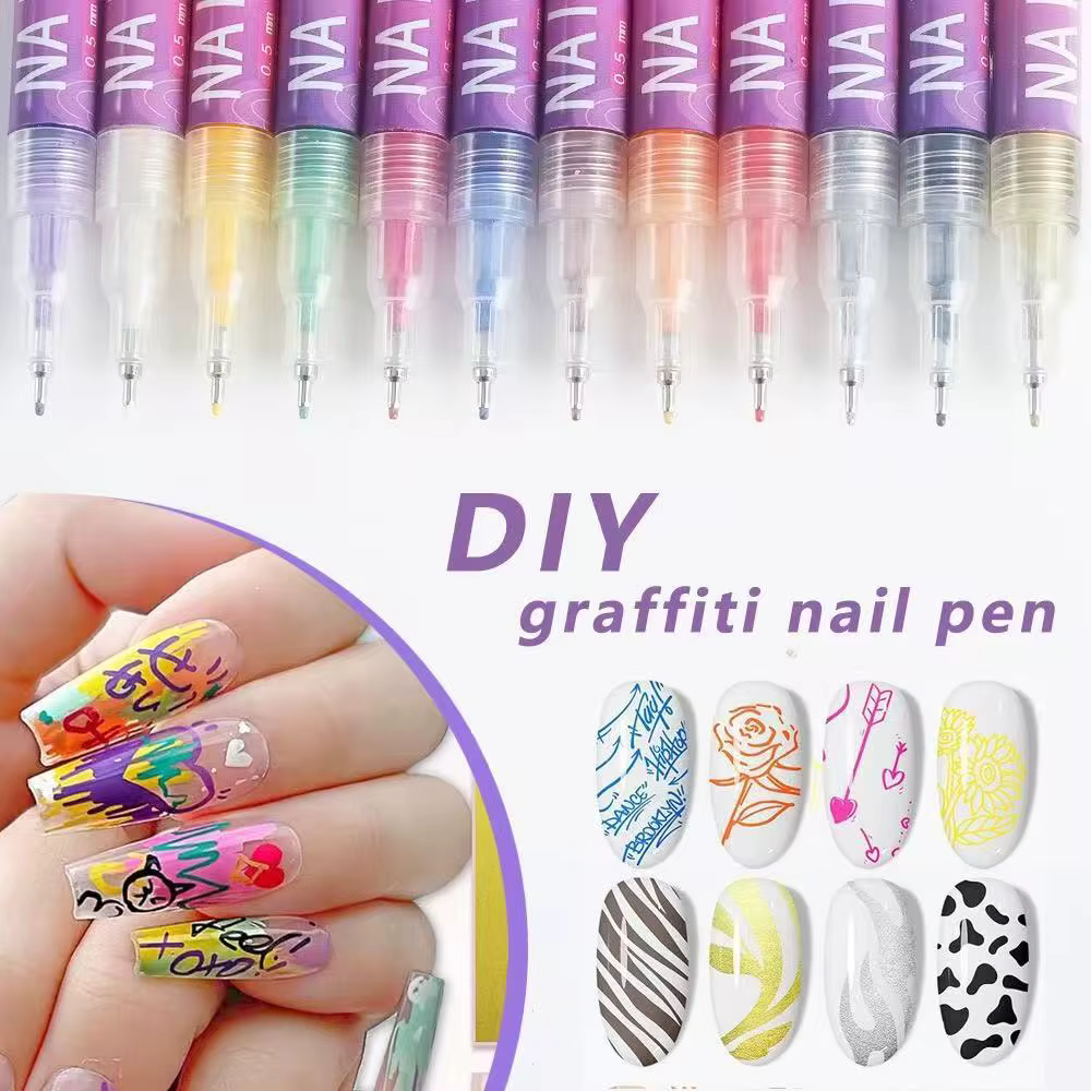 Ensemble de 12 marqueurs acryliques pour nail art