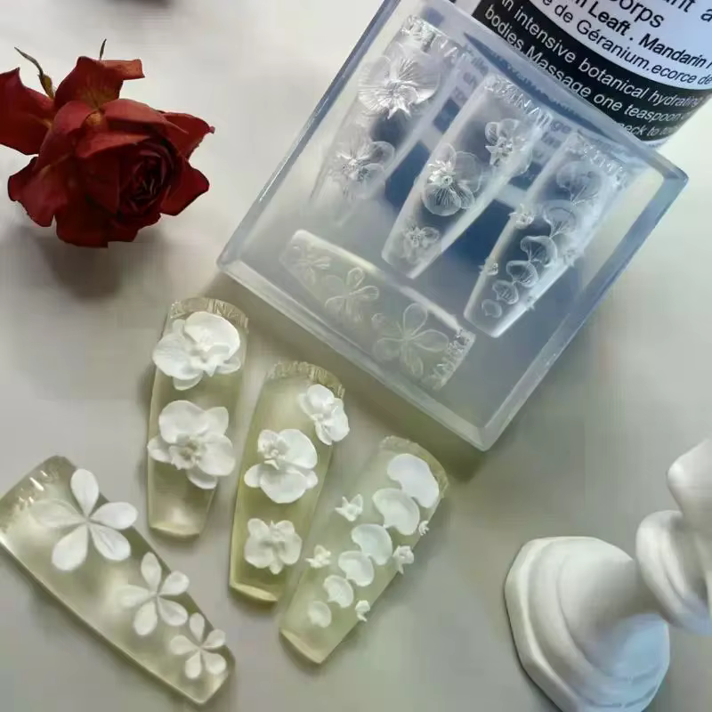Moule à ongles en Silicone Transparent 3D