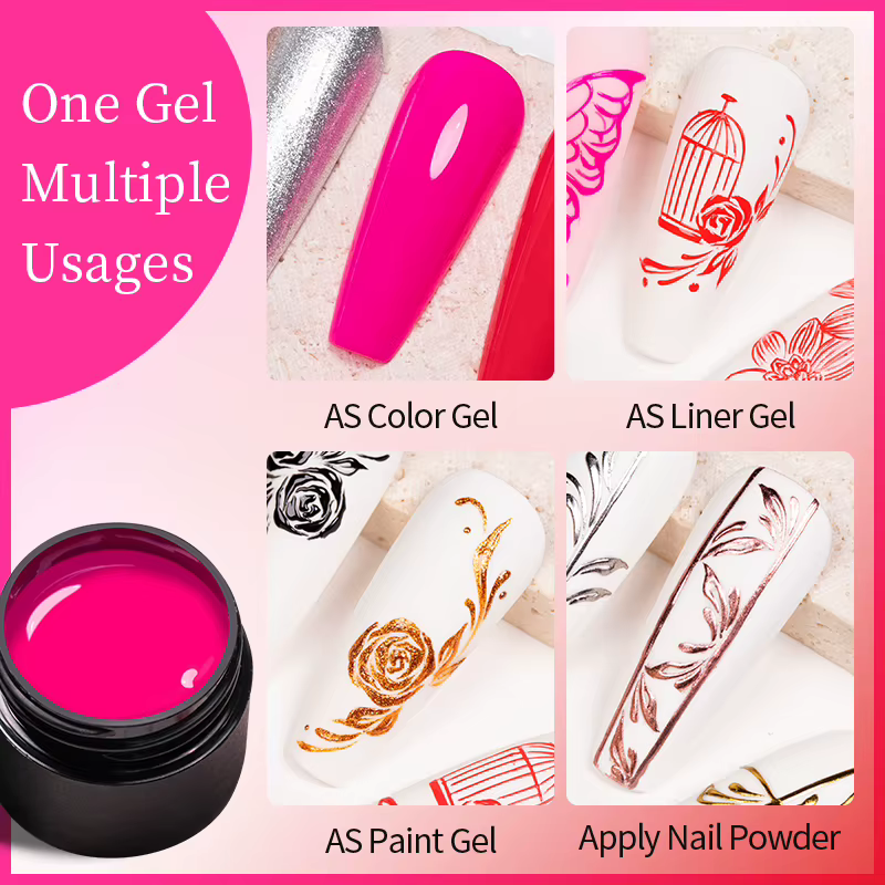 AWStorG 5g 4 en 1 sans lingette peinture Gel vernis pas fluide noir blanc couleur