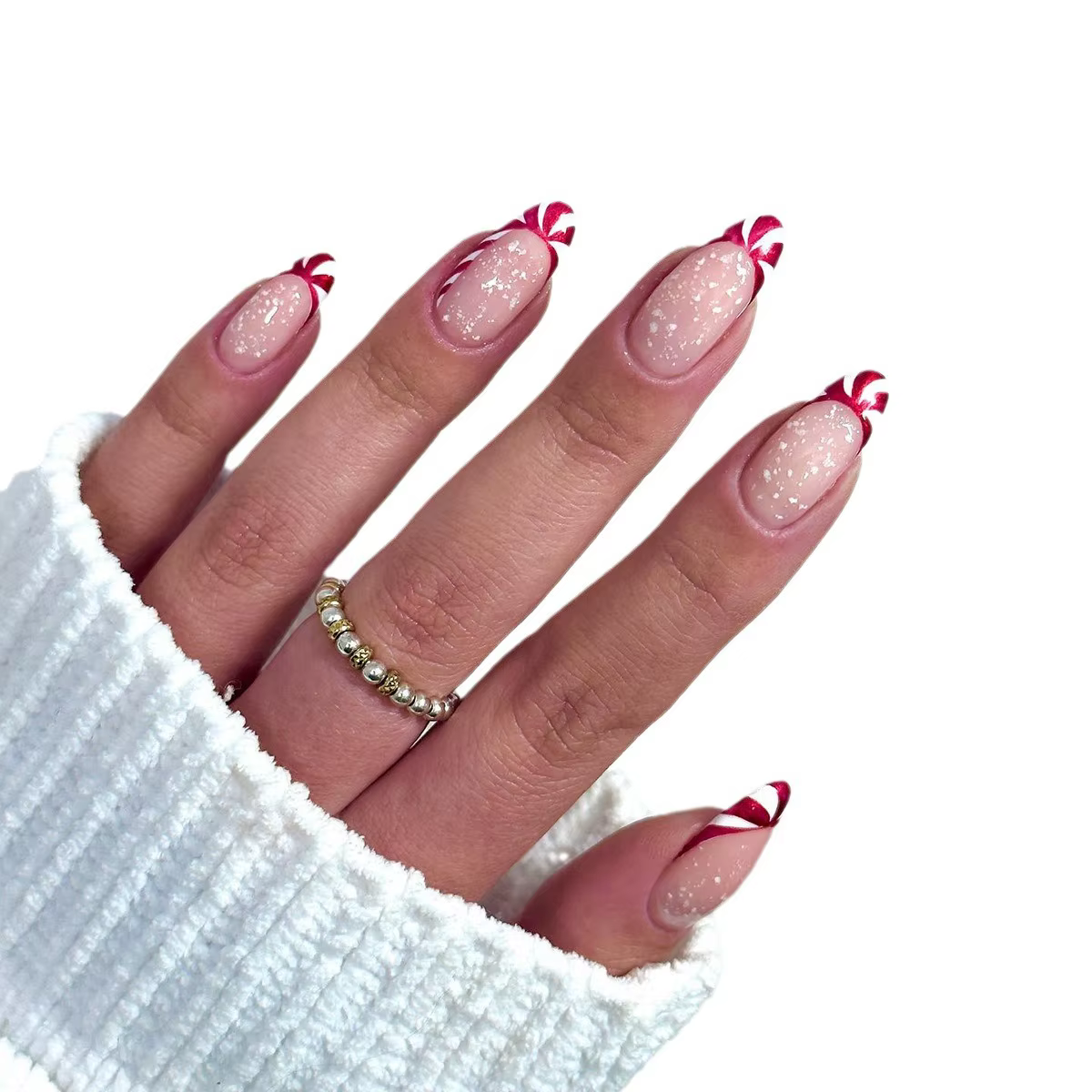 Faux Ongles Longs de Forme Ovale à la Mode