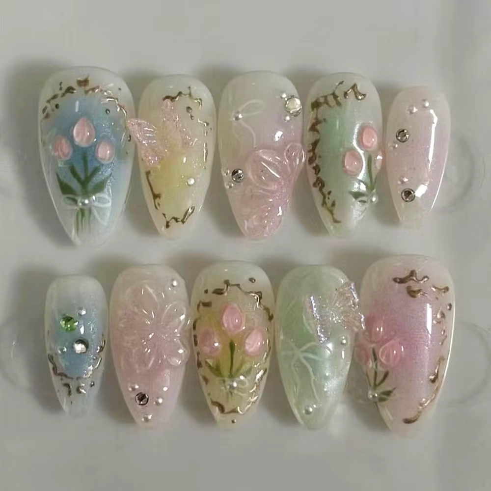 24 faux ongles à presser