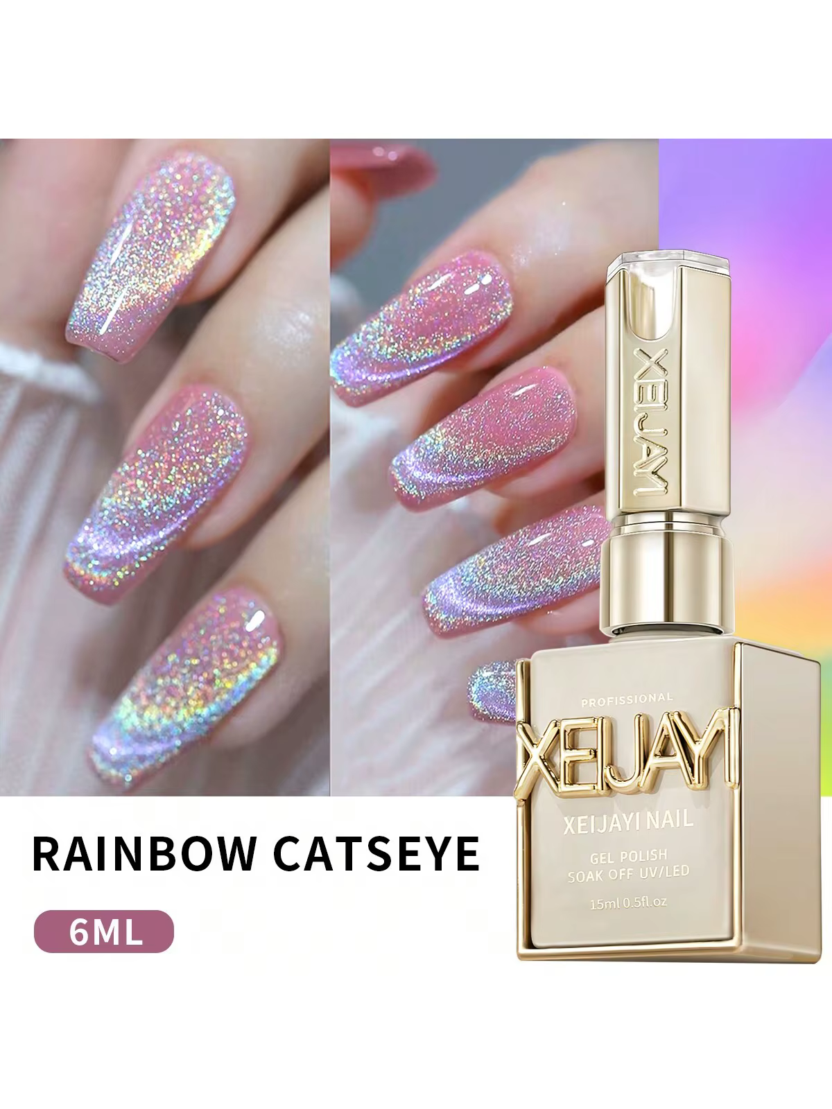 XEIJAYI 15ML Vernis à ongles gel effet œil de chat
