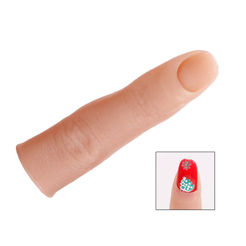 Faux Ongles en Silicone Souple pour la Pratique de Manucure