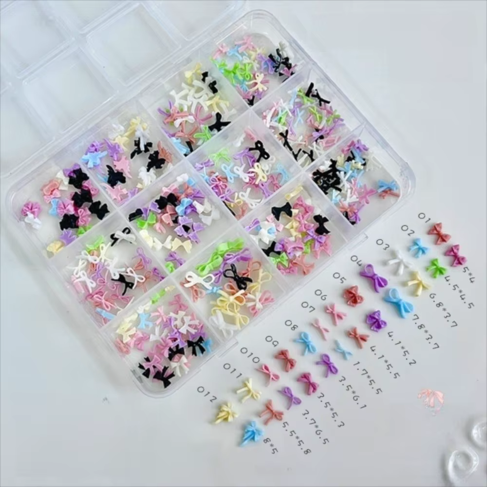 Doux Mini nœud papillon Nail Art accessoires paquet mixte bricolage nœud