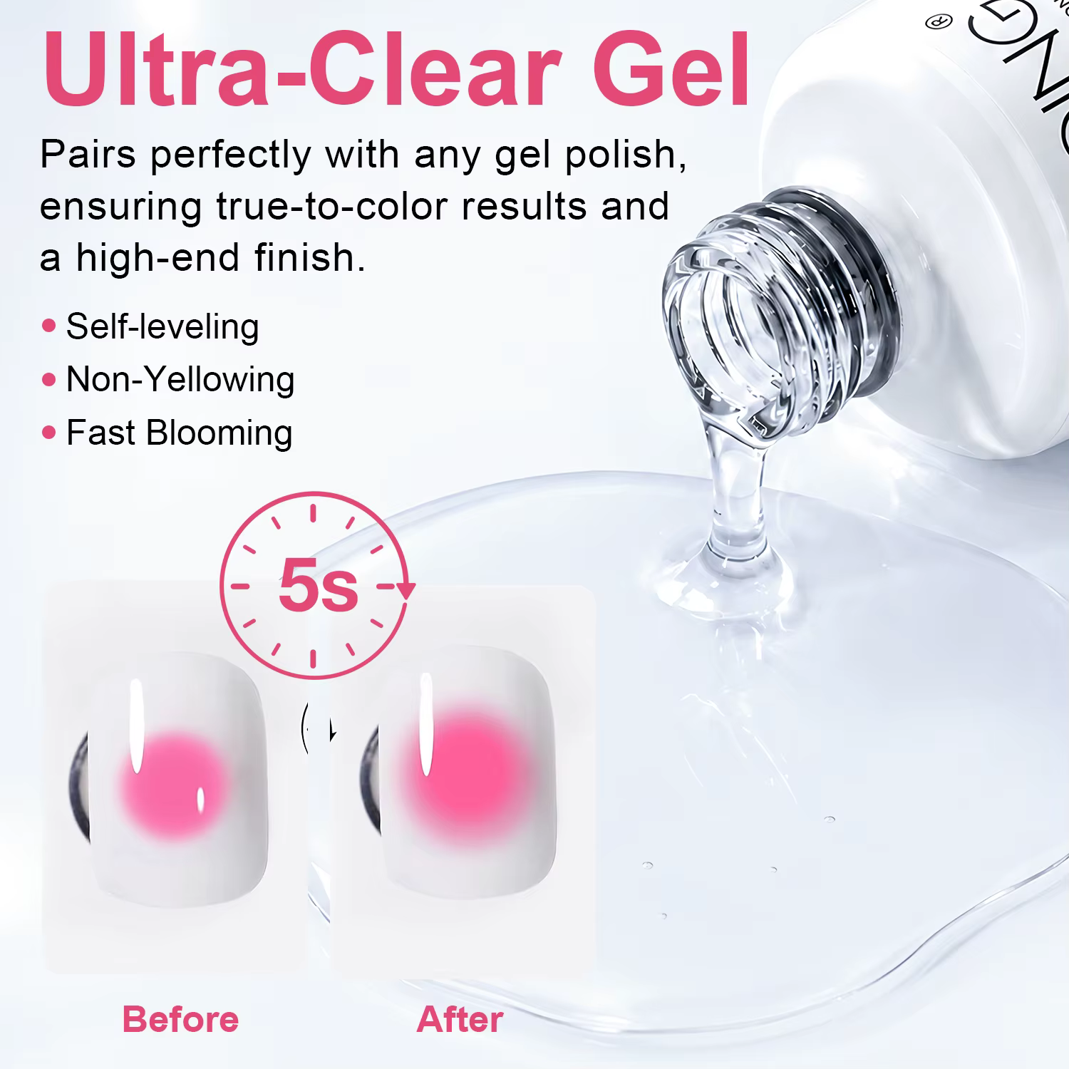 TWOING Blooming Gel 15ml gel soak off transparent UV LED pour effet