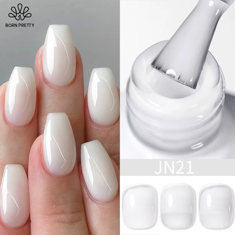 BORN PRETTY Vernis à ongles gel nude blanc laiteux 10ml
