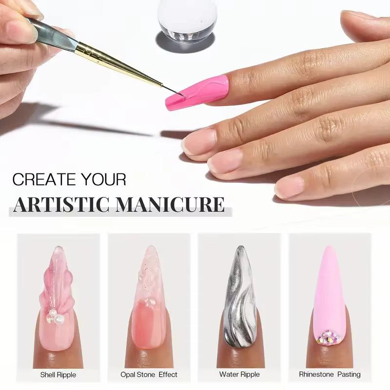 Ensemble de manucure avec formes, LED/UV, gel dur pour extension d'ongles
