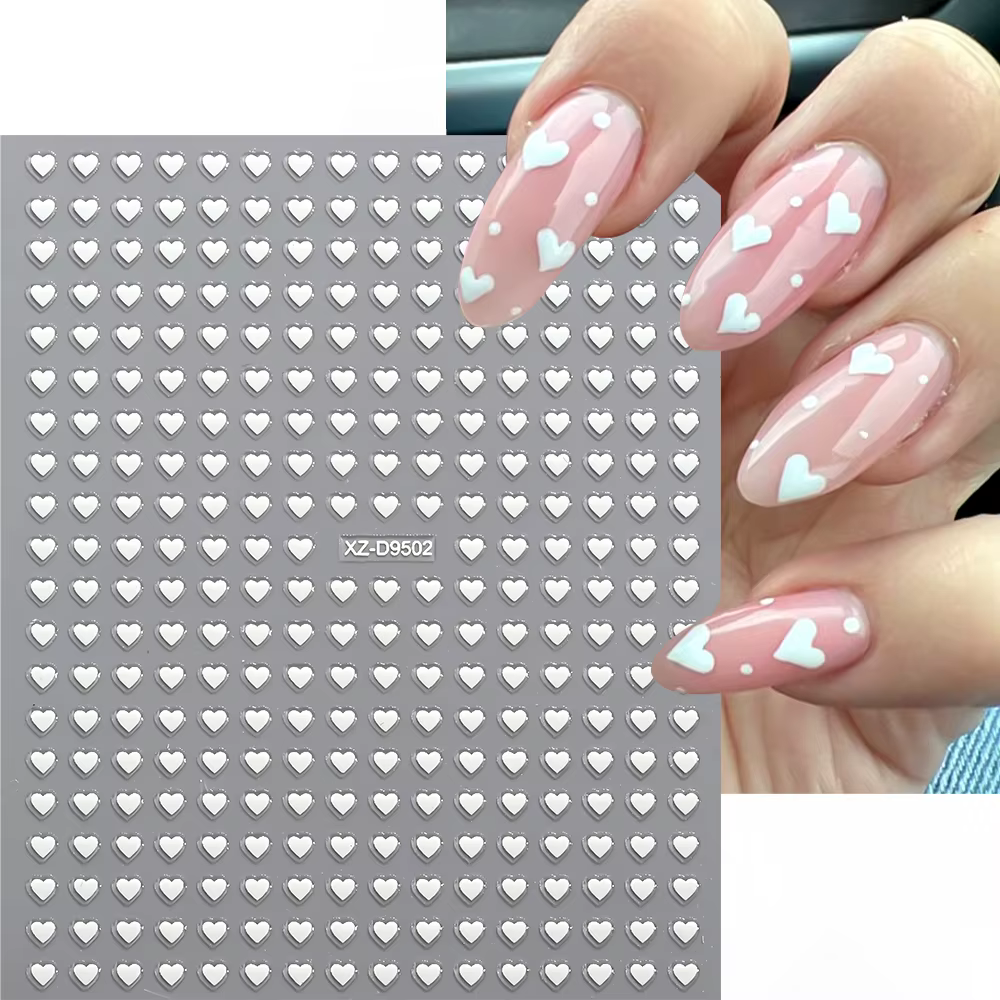 Autocollants pour ongles en forme de cœur