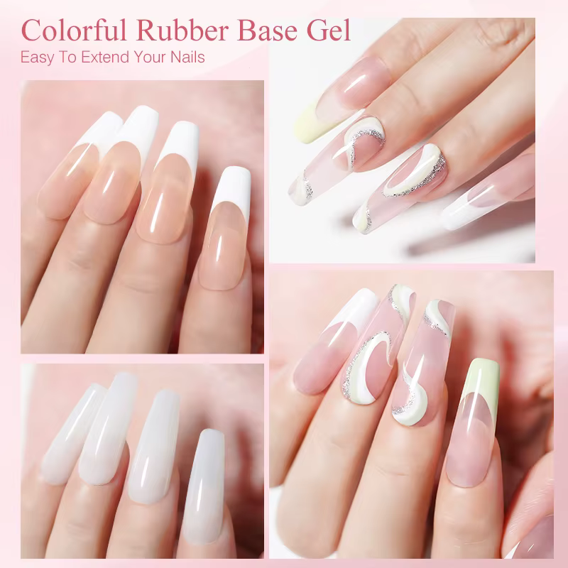 NAILCO 6 couleurs 15ml Hema Tpo Base en caoutchouc sans Gel vernis gelée rose clair Extension d'ongle Semi Permanent UV