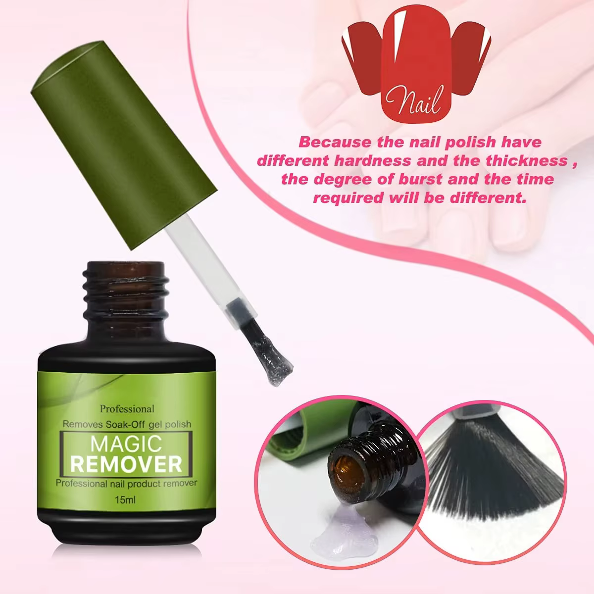 Dissolvant de vernis à ongles Gel magique rapide