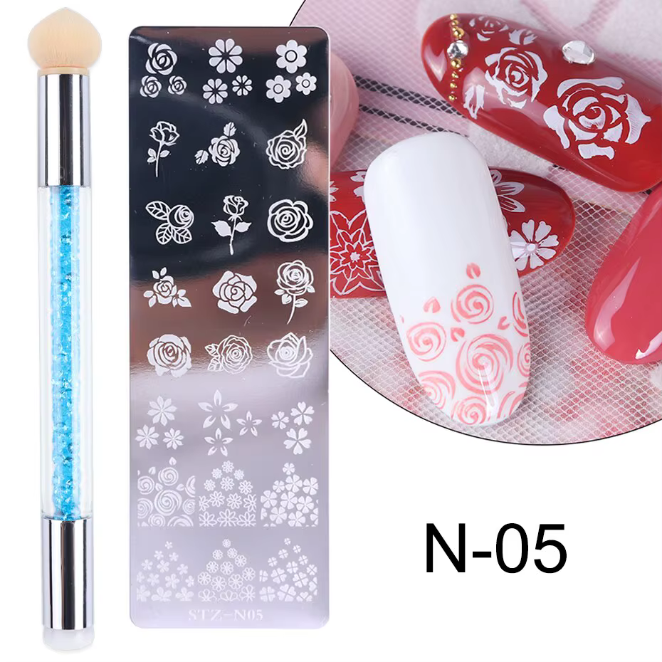 Ensemble de plaques d'estampage d'ongles en silicone