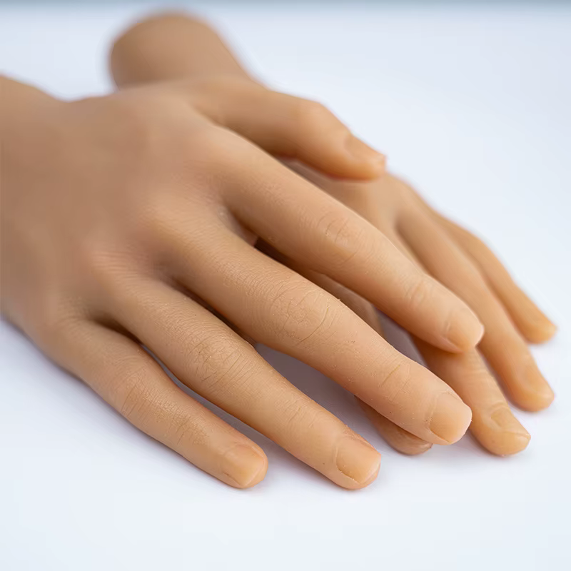 Faux ongles pratique main mâle doigt Mannequin manucure Silicone