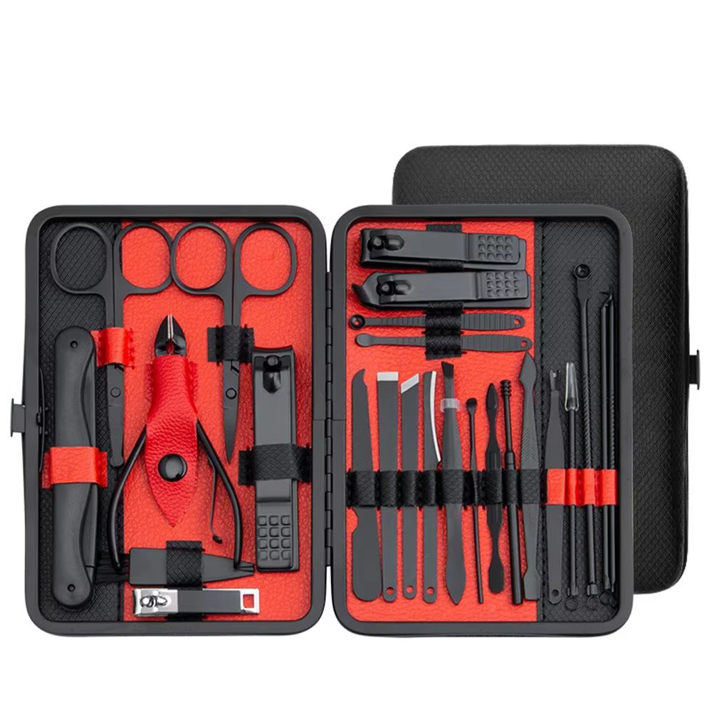 Kit de manucure professionnel en acier inoxydable avec étui portable
