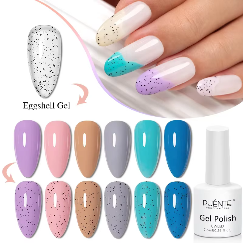 Verhéritage à ongles en gel coquille d'oeuf scintillant