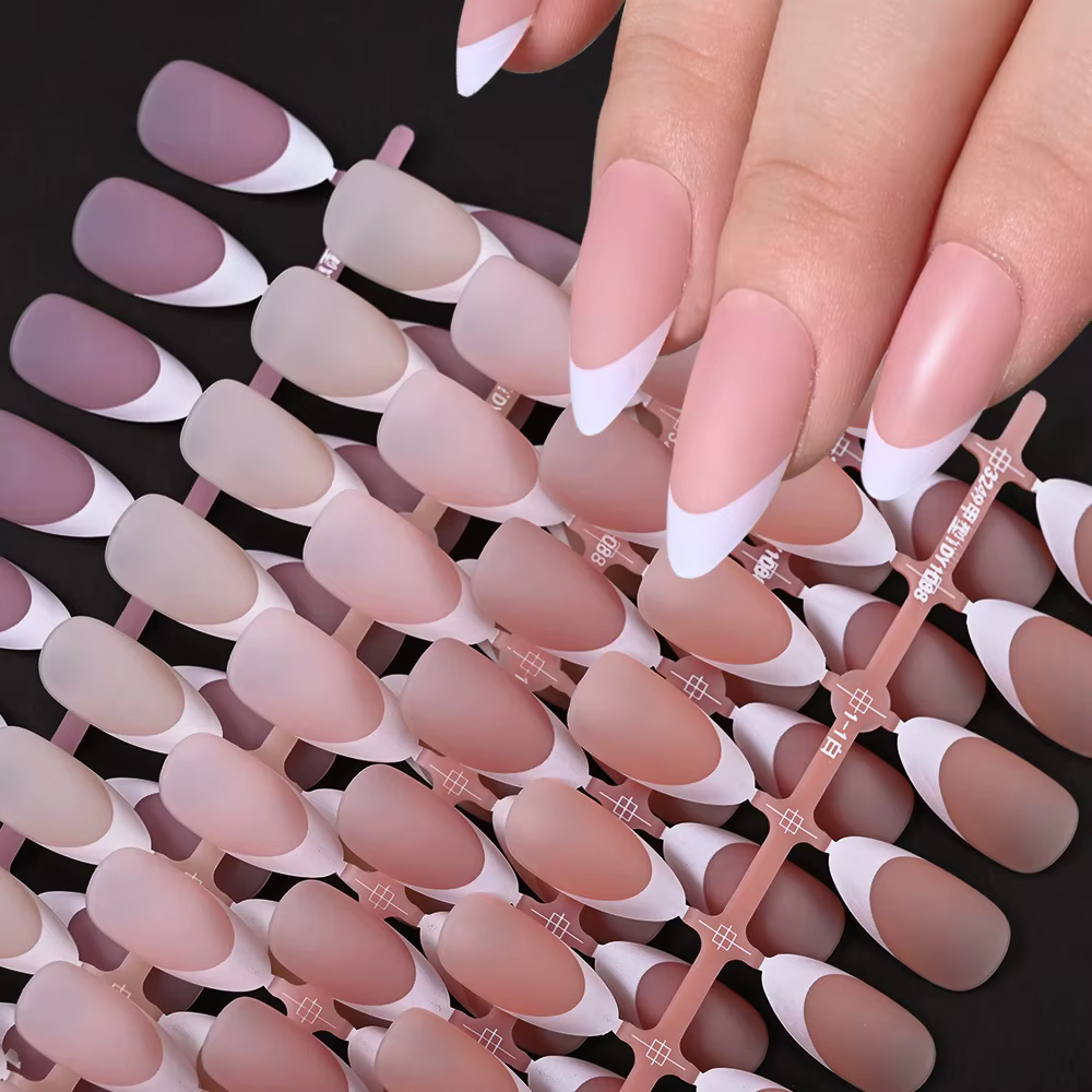 150 pièces faux ongles français pré-fabriqués cercueil sans cicatrice amande