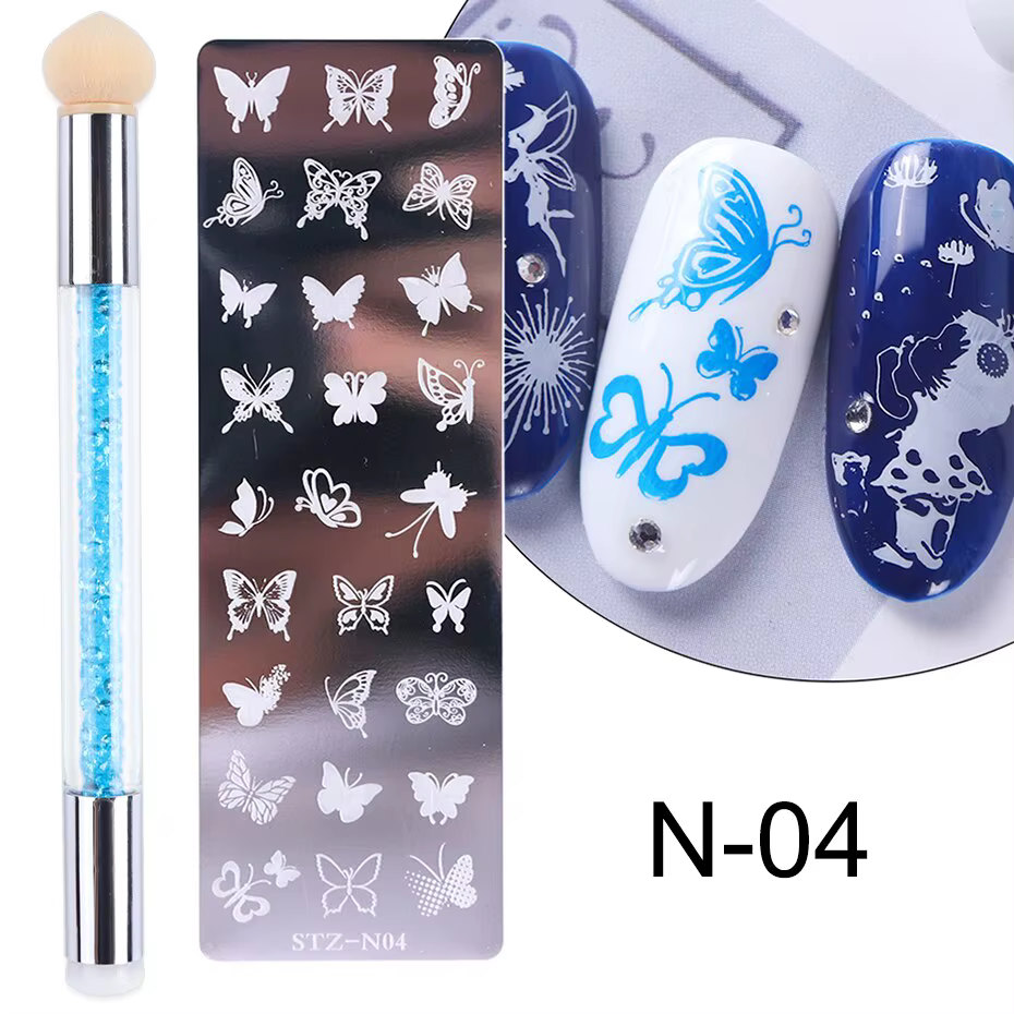 Ensemble de plaques d'estampage d'ongles en silicone