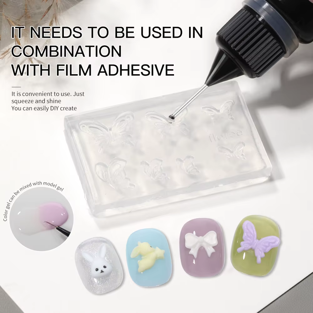 AS 10ml 3D bricolage Design Nail Art Gel vernis à ongles Tpo gratuit clair 3D sans essuyage Sculpture modélisation