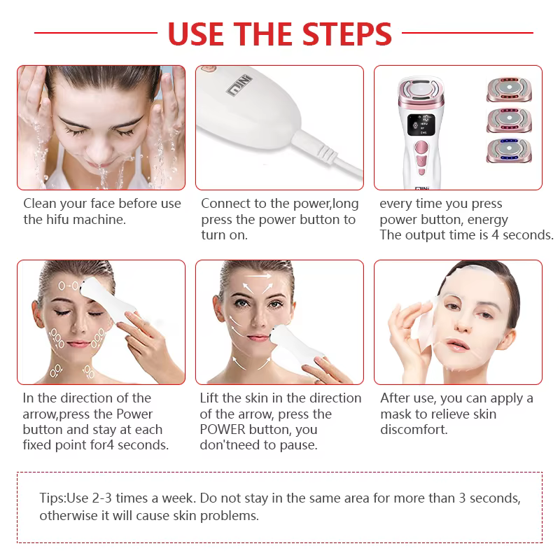 Nouvel appareil de beauté facial à radiofréquence ultrasonique HIFU mini, micro-courant EMS, instrument de soin de la peau raffermissant, outil anti-rides