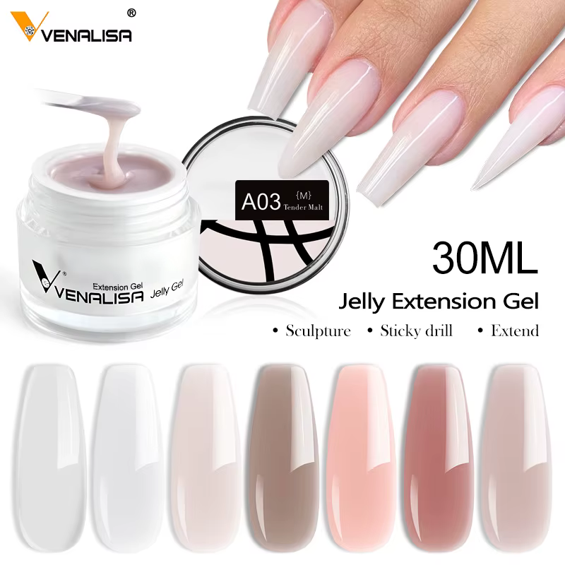 30ml VENALISA paillettes opale gelée Gel pour ongles blanc laiteux tremper Gel français Extension Camouflage rapide