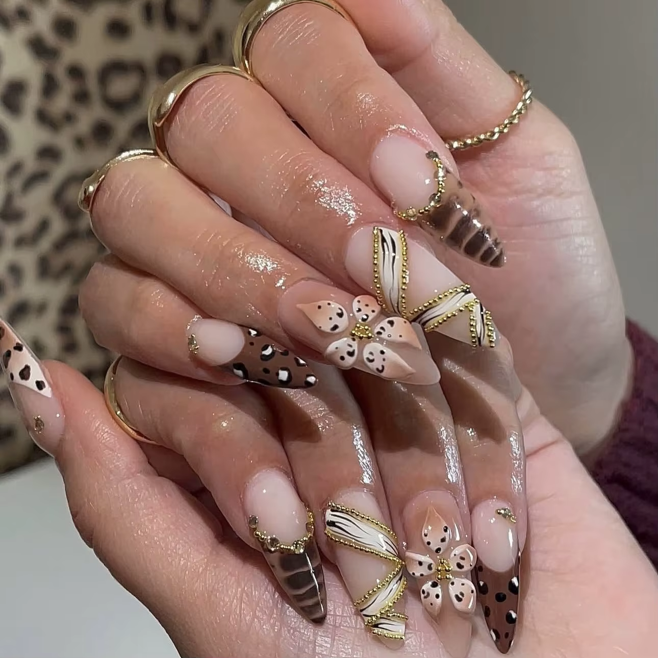 Faux ongles 3D pour femmes et filles