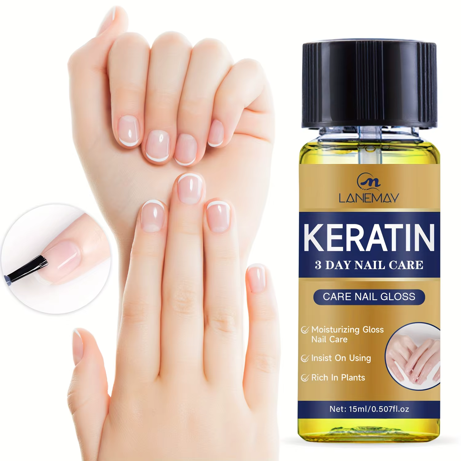 Huile de soin des ongles à la kératine – Riche en plantes